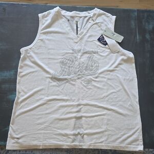 White Sleeveless Graphic Top